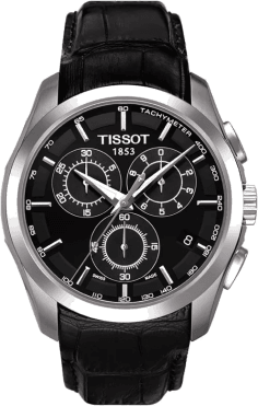 Montre Homme Tissot Couturier T035.617.16.051.00 Chronographe Quartz Cadran Noir Bracelet Cuir