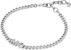 Bracelet Michael Kors à maillonsen argent 925 avec logo MK pavé de cristaux