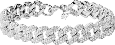 Bracelet Michael Kors MKC1427AN040 en argent 925 à maillons gourmette pavé de zircons pour femme