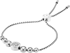 Bracelet Michael Kors en métal argenté à cristaux et fermoir coulissant - Réf. MKJ5335040