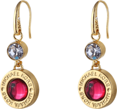 Boucles d'oreilles Michael Kors collection logo plaqué or jaune