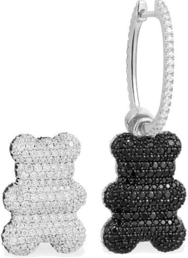 Boucle d'oreille individuelle Ours APM Monaco Yummy Bear Clip en argent 925