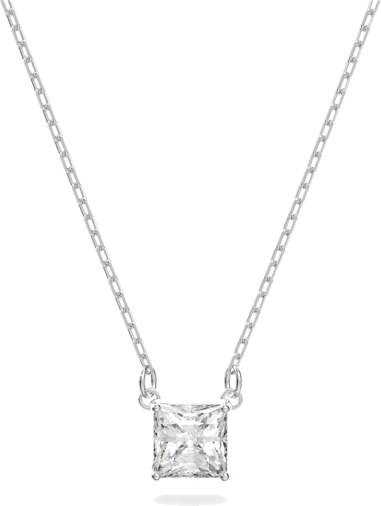 Collier Swarovski Attract solitaire carré en métal rhodié