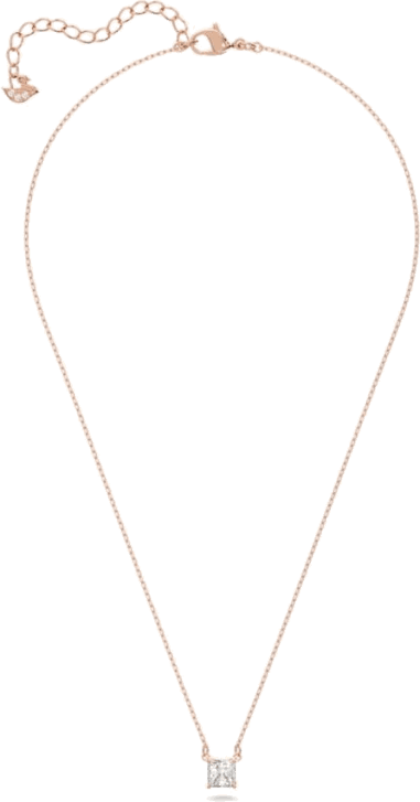 Collier Swarovski Attract solitaire carré en métal rhodié