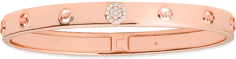 Bracelet rigide Michael Kors Premium en argent plaqué or rose logo MK