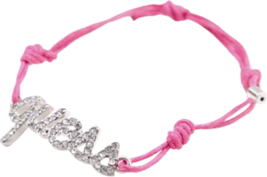 Bracelet cordon Guess ajustable logo incrusté de cristaux