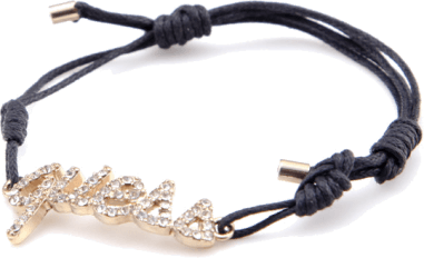 Bracelet cordon Guess ajustable logo incrusté de cristaux