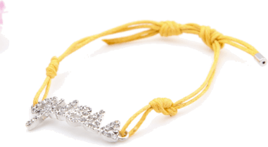 Bracelet cordon Guess ajustable logo incrusté de cristaux
