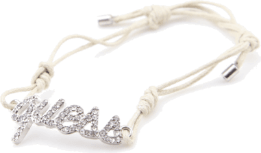 Bracelet cordon Guess ajustable logo incrusté de cristaux