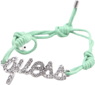 Bracelet cordon Guess ajustable logo incrusté de cristaux