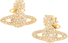 Boucles d'oreilles Vivienne Westwood bas relief pavés de cristaux