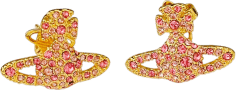 Boucles d'oreilles Vivienne Westwood bas relief pavés de cristaux