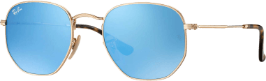 Lunettes de soleil Ray-Ban Hexagonal Flat Lenses RB3548N 001/9O Verres bleu miroirs