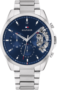 Montre Homme Tommy Hilfiger 1710448 Baker - Boîtier Acier Poli & Cadran Bleu