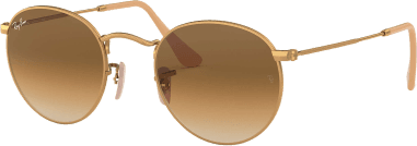 Lunettes de soleil Ray-Ban Round Metal RB3447 112/51 Rondes doré mat marron