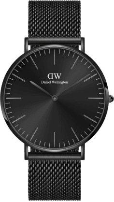 Montre Unisexe Daniel Wellington DW00100632, Cadran et Maille Milanaise Noire 40mm