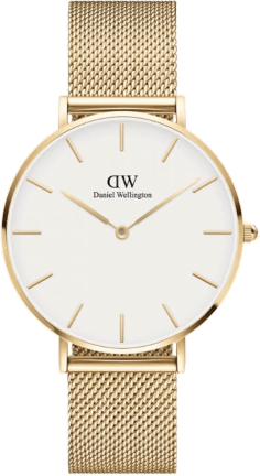 Montre Femme Daniel Wellington Petite Evergold 32mm - Cadran Blanc & Maille Milanaise Or - DW00100348