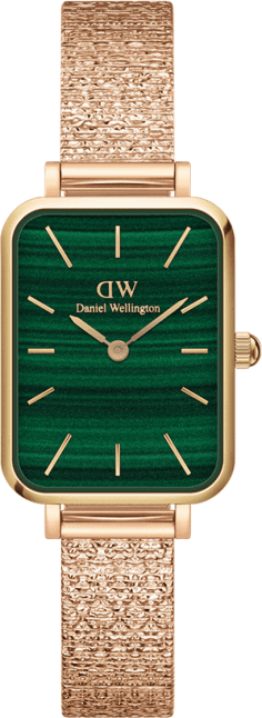 Montre Femme Daniel Wellington Quadro Ref. 109932 - Boîtier or rose, cadran vert rectangulaire
