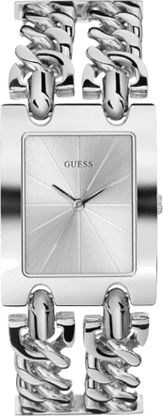 Montre Femme Guess W1117L1 Heavy Metal - Cadran et bracelet chaîne en acier argenté