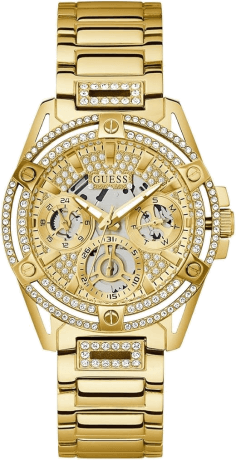 Montre Femme Guess Queen GW0464L2 en acier doré avec cadran à cristaux