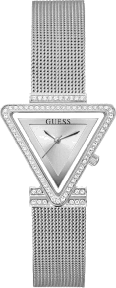 Montre Guess Femme GW0508L1 Boîtier Triangle Doré PVD & Bracelet Acier Argent