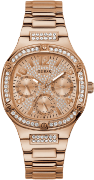 Montre Guess Duchess GW0558L3 pour Femme - Boîtier or rose strass, bracelet acier