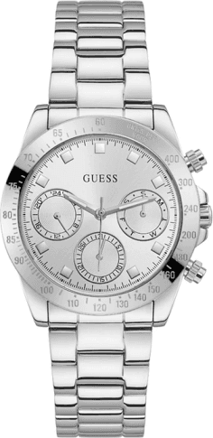 Montre-bracelet Guess Eclipse GW0314L1 pour femme, cadran et bracelet acier argenté