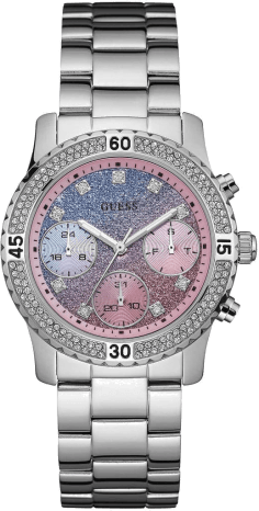 Montre Femme Guess W0774L1 Acier Argent Cadran Bicolore Bleu et Rose