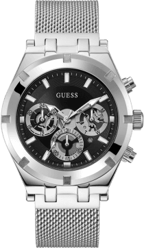 Montre Homme Guess Continental GW0582G1 bracelet maille milanaise cadran noir multifonction