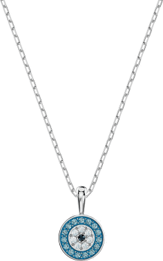 Collier Swarovski Luckily 5468918 pendentif bleu chaine en métal rhodié