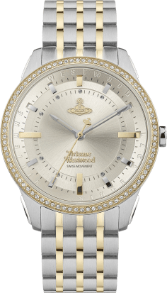 Montre Femme Vivienne Westwood VV262LGYSG East End - Cadran Gris Métallisé, Bracelet Acier Bicolore Or et Argent