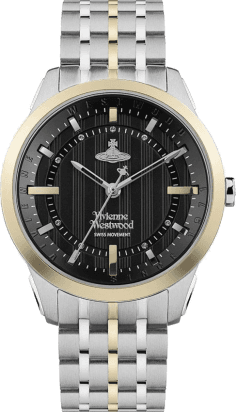 Montre Femme Vivienne Westwood East End VV262BKSG - Cadran noir, bracelet acier bicolore or/argent