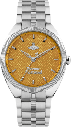 Montre Femme Vivienne Westwood The Mews VV281TNSL - Cadran Orange & Bracelet Acier Argent