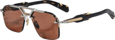 Lunettes de Soleil Jacques Marie Mage Silvertone aviator roses en aluminum magnesium