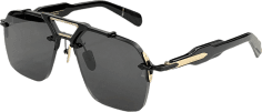 Lunettes de Soleil Jacques Marie Mage Silvertone aviator black/gold en aluminum magnesium
