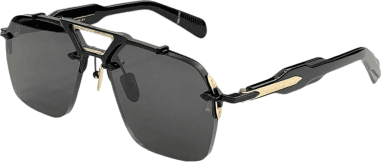 Lunettes de Soleil Jacques Marie Mage Silvertone aviator black/gold en aluminum magnesium