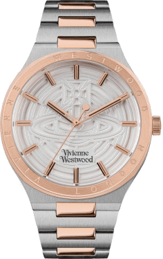 Montre Homme Vivienne Westwood Eltham VV249SLSR - Cadran argenté, bracelet acier bicolore argent et or rose
