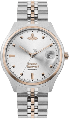 Montre Femme Vivienne Westwood Camberwell VV261SLSR - Cadran argenté, bracelet acier bicolore or rose