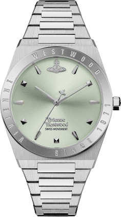 Montre Femme Vivienne Westwood Charterhouse VV244PGRSL - Cadran Vert, Boîtier et Bracelet Acier Argenté