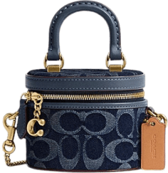 Sac à bandoulière Coach Trail 12 en toile signature bleu denim