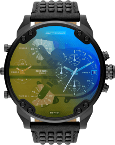 Montre Diesel DZ7451 Big Daddy pour Homme - Boîtier Noir 57mm & Bracelet Cuir Noir