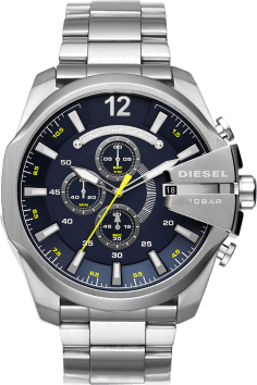 Montre Diesel Mega Chief DZ4465 pour Homme, Boîtier Acier Inoxydable Noir 51 mm