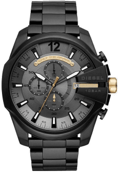 Montre Diesel DZ4479 pour Homme - Boîtier Noir, Cadran Gris, Bracelet Acier