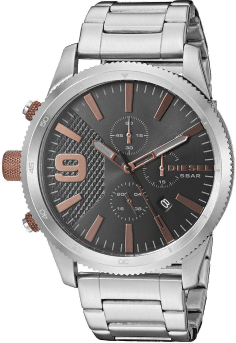 Montre Diesel DZ4457 Argentée en Acier à Texture Moletée