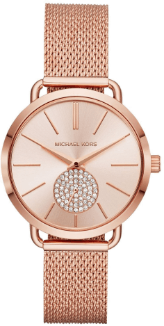Montre Michael Kors MK3845 en acier or rose et maille milanaise