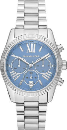 Montre femme Michael Kors Lexington MK7215, cadran bleu, bracelet acier argenté