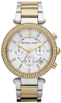 Montre Femme Michael Kors Parker MK5626 Chronographe Acier Bicolore Or et Argent