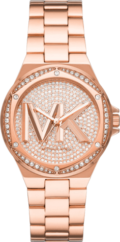 Montre Michael Kors MK7230 Lennox Acier Inoxydable Doré Rose Pavé Logo
