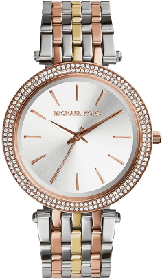 Montre Femme Michael Kors MK3203 Darci - Boîtier Bicolore, Bracelet Tricolore Acier et Cristaux