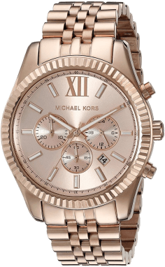 Montre Michael Kors MK8319 Chronographe Femme en Acier Or Rose - Lunette Crantée